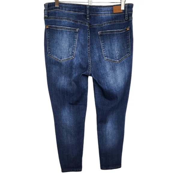 Judy Blue Relaxed Fit Angie Straight Leg Jeans Cropped Stretch Dark Wash 31 - Picture 5 of 10